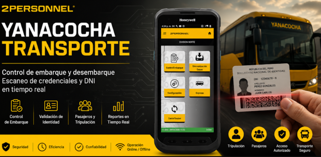 Imagen promocional de Yanacocha Transporte para control de embarque y desembarque
